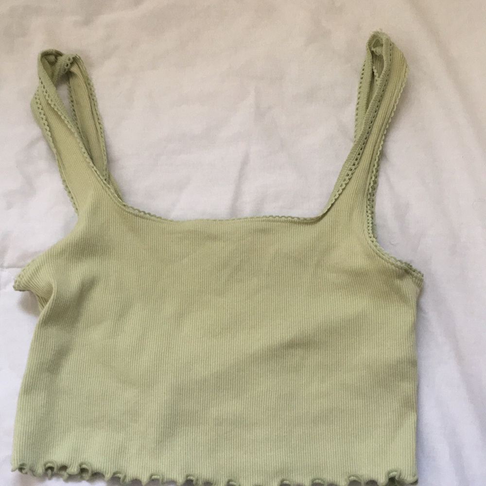 Forever 21 crop top tank light green